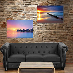 Avis Decoshop26 Toile de décoration murale x2 LED tableau illuminé motif sunset DEC04018