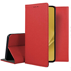 Htdmobiles Housse pour Xiaomi 12 Lite 5G - etui coque pochette portefeuille + film ecran - ROUGE MAGNET