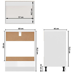 vidaXL Armoire à four Blanc brillant 60x46x81,5 cm Bois d’ingénierie pas cher