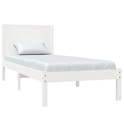 Avis Maison Chic Lit Moderne Chambre - Cadre/structure de lit pour adulte Blanc Bois de pin massif 100x200 cm -MN44585