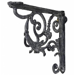 L'Héritier Du Temps Equerre Credence Potence Murale en Fonte Grise Suspension Support pour Etagere 6x28x30cm