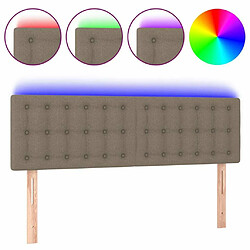 Maison Chic Tête de lit scandinave à LED,meuble de chambre Taupe 144x5x78/88 cm Tissu -MN12679