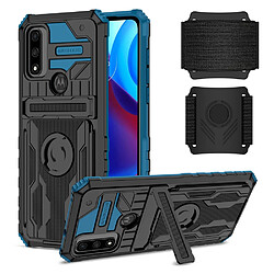 Coque en TPU anti-rayures avec béquille bleu pour Motorola G Pure