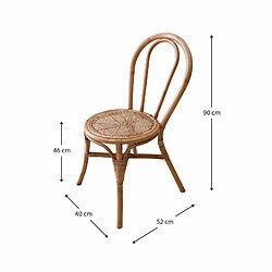 Acheter Ensemble de 4 Chaises de Jardin Chillvert Parma 40x52x90 cm Fabriquées en Rotin Naturel Résistant Couleur Marron Style Boho Chic