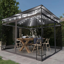 Maison Chic Tonnelle | Pergola avec moustiquaire et lumières LED 3x3x2,73m Anthracite -GKD78799