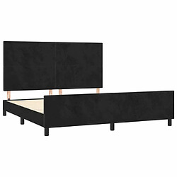 Acheter Maison Chic Lit adulte - Cadre Structure de lit avec tête de lit Contemporain Noir 160x200 cm Velours -MN66248