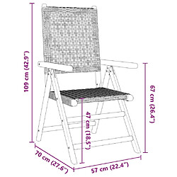 vidaXL Ensemble à manger de jardin 7 pcs gris rotin et bois massif pas cher