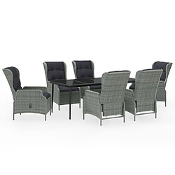 vidaXL Ensemble de salle à manger de jardin 7 pcs Gris clair