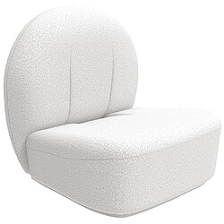 ICONIK INTERIOR Fauteuil design En Bouclette Fausse Fourrure Tapissée - Boucles Blanches - Loraine Blanc