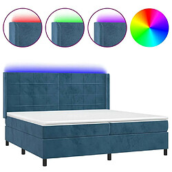 Sommier à lattes,Cadre à lattes de lit pour Adulte matelas et LED Bleu foncé 200x200 cm -MN67586