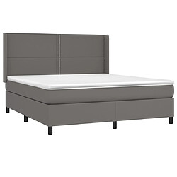 Avis Maison Chic Lit Adulte - Lit simple Lit à sommier tapissier avec matelas moelleux - Meuble de Chambre - Gris 180x200 cm Similicuir -MN86496