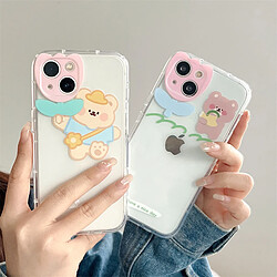 GUPBOO Étui pour iPhone11ProMax Dessin animé ours simple étui pour téléphone portable coque souple transparente