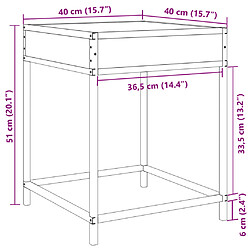 vidaXL Table de chevet avec LED infini chêne marron 40x40x51 cm pas cher