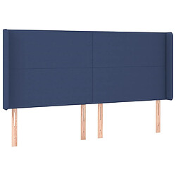 Maison Chic Tête de lit scandinave avec oreilles,meuble de chambre Bleu 203x16x118/128 cm Tissu -MN61135