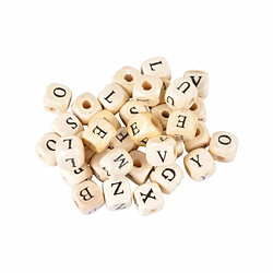 Paris Prix Lot de Perles en Bois Alphabet 12cm Naturel