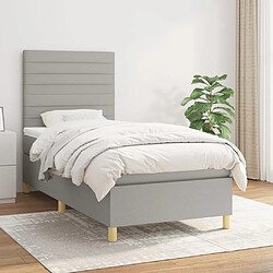 Maison Chic Lit Adulte - Lit simple Lit à sommier tapissier avec matelas moelleux - Meuble de Chambre - Gris clair 80x200 cm Tissu -MN16387 