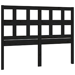 Maison Chic Tête de lit scandinave pour lit adulte,Meuble de chambre Noir 125,5x4x100 cm Bois massif de pin -MN49348