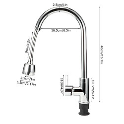 ComfortXL Robinet de cuisine g1/2 kit en acier inoxydable 304 robinet d'eau chaude et froide