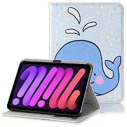 Etui en PU motif dessin animé avec support baleine pour votre Apple iPad mini (2021)