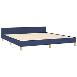 Avis vidaXL Cadre de lit avec tête de lit sans matelas bleu 160x200cm tissu