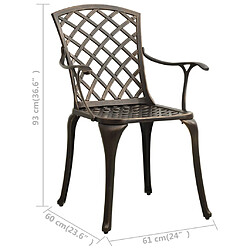 vidaXL Chaises de jardin lot de 4 Aluminium coulé Bronze pas cher