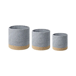 Beliani Lot de 3 paniers en coton beige et gris BASIMA