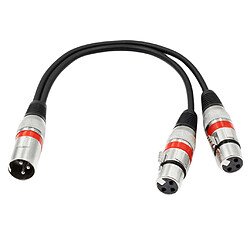 Adaptateur De Microphone Xlr Y-cable Câble Audio De Mixage 3 Broches Flexible Argent