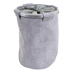 Decoshop26 Panier à linge corbeille avec filet 55x39cm 65L cadre en aluminium et tissu gris 04_0002507