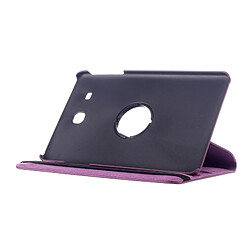 Wewoo Housse Étui Violet pour Samsung Galaxy Tab E 9.6 Litchi Texture en cuir de rotation de 360 degrés avec support multifonctionnel pas cher