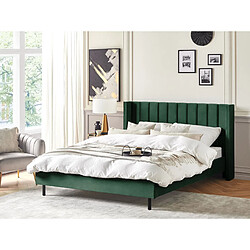 Beliani Lit double en velours vert 180 x 200 cm VILLETTE