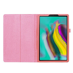 Etui en PU texture litchi avec support de couleur rose pour votre Samsung Galaxy Tab S5e SM-T720