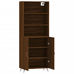 Avis vidaXL Buffet haut Chêne marron 69,5x34x180 cm Bois d'ingénierie