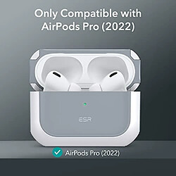 ESR Coque Douce avec HaloLock Compatible avec AirPods Pro 2022/2019, Fixation et Recharge Magnétique, Protection Contre Chute, Design Facile à Ouvrir, Voyant LED Visible, Blanc