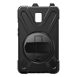 Avizar Coque pour Samsung Tab Active 2 Bi matière Poignée Rotative Support Noir