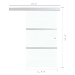 vidaXL Porte coulissante Verre ESG et aluminium 102,5x205 cm Argenté pas cher