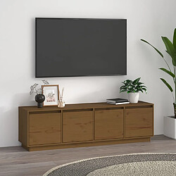 Maison Chic Meuble TV scandinave - Banc TV pour salon Marron miel 156x37x45 cm Bois de pin massif -MN86175