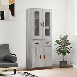 vidaXL Buffet haut Sonoma gris 69,5x34x180 cm Bois d'ingénierie