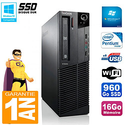 PC Lenovo M92p SFF Intel G630 16Go Disque 960Go SSD Graveur DVD Wifi W7 - Occasion