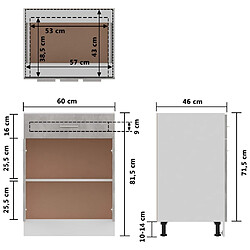 vidaXL Armoire de plancher à tiroir Gris béton Bois d’ingénierie pas cher