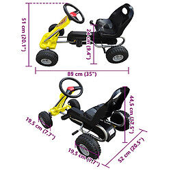 Avis vidaXL Kart à pédales Jaune