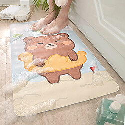 Universal Tapis de salle de bains non coulissant de dessin animé de 40 * 70cm Tapis de douche de sécurité en PVC Tapis de massage en plastique Tapis de salle de bains Rangée Ventouse Tapis & 124 ; Serviettes de bain (ours)