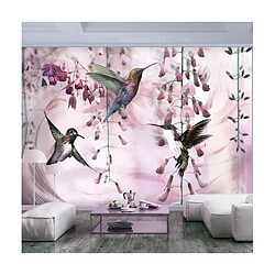 Artgeist Papier peint - Flying Hummingbirds (Pink) [350x245]