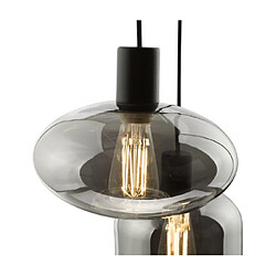 Acheter Luminaire Center Suspension Aiden Noir satiné,Verre fumé