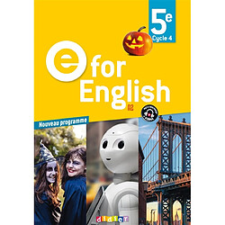 E for English 5e, cycle 4, A2 : nouveau programme - Occasion