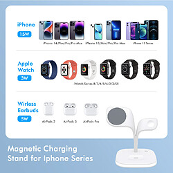 YESKAMO Universal Chargeur sans Fil, 3-en-1 Charge Rapide pour iPhone, Apple Watch, AirPods Pro, Samsung