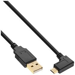 Câble InLine® Micro USB 2.0 USB Type A mâle à Micro-B coudé noir 2m