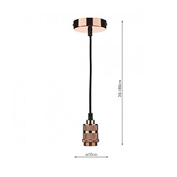 Luminaire Center Suspension design Simple Cuivre poli 1 ampoule 19cm