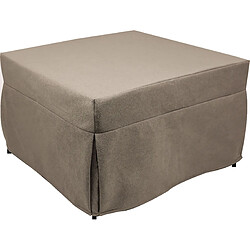 Alter Puof convertible en lit simple, Fabriqué en Italie, Lit pliant, Pouf en tissu amovible et peu encombrant pour le salon, cm 78x78 / 195h45, Gris tourterelle