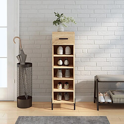 Maison Chic Armoire à Chaussures,Meuble de Rangement à Chaussures chêne sonoma 30x35x105cm bois d'ingénierie -MN44776