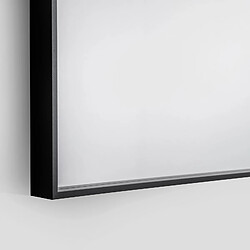 EyeAm Edge-Black 1200, Miroir mural rectangulaire éclairé avec Cadre Noir, avec LED 120x75x55 cm Noir pas cher